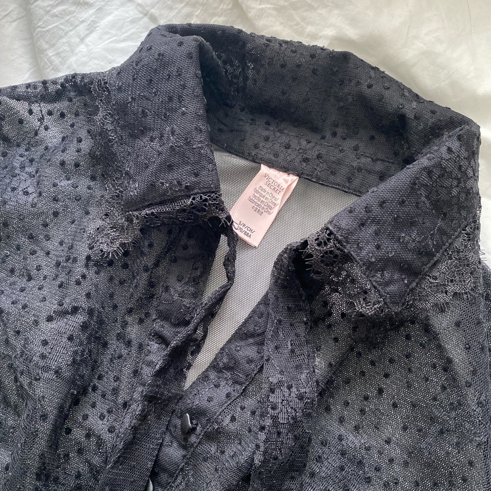 VS black mesh dot bodysuit